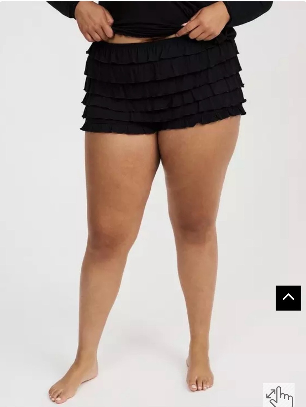 New!  Torrid Black Ruffle Bloomer Shorts - Picture 5 of 7